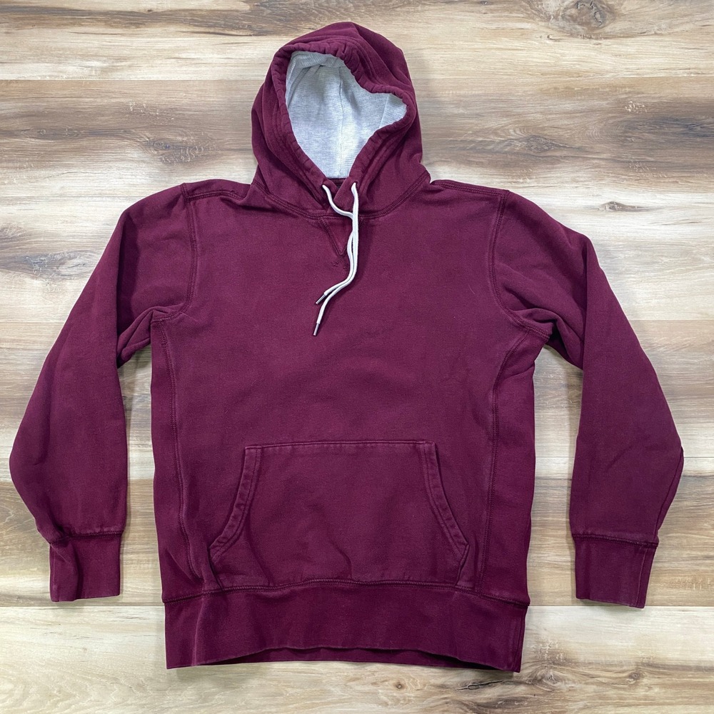 American Eagle Hoodie Mens Small Heritage Cotton Blend Pullover Burgundy Maroon